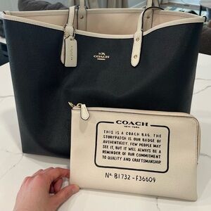 Coach Black and Cream Tote Bag